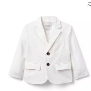 Janie and Jack 100049005 The Linen-Cotton Blazer in white NWT